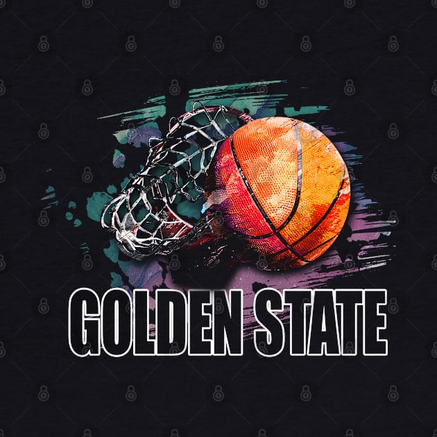 Retro Pattern Golden State Basketball Classic Style by Irwin Bradtke